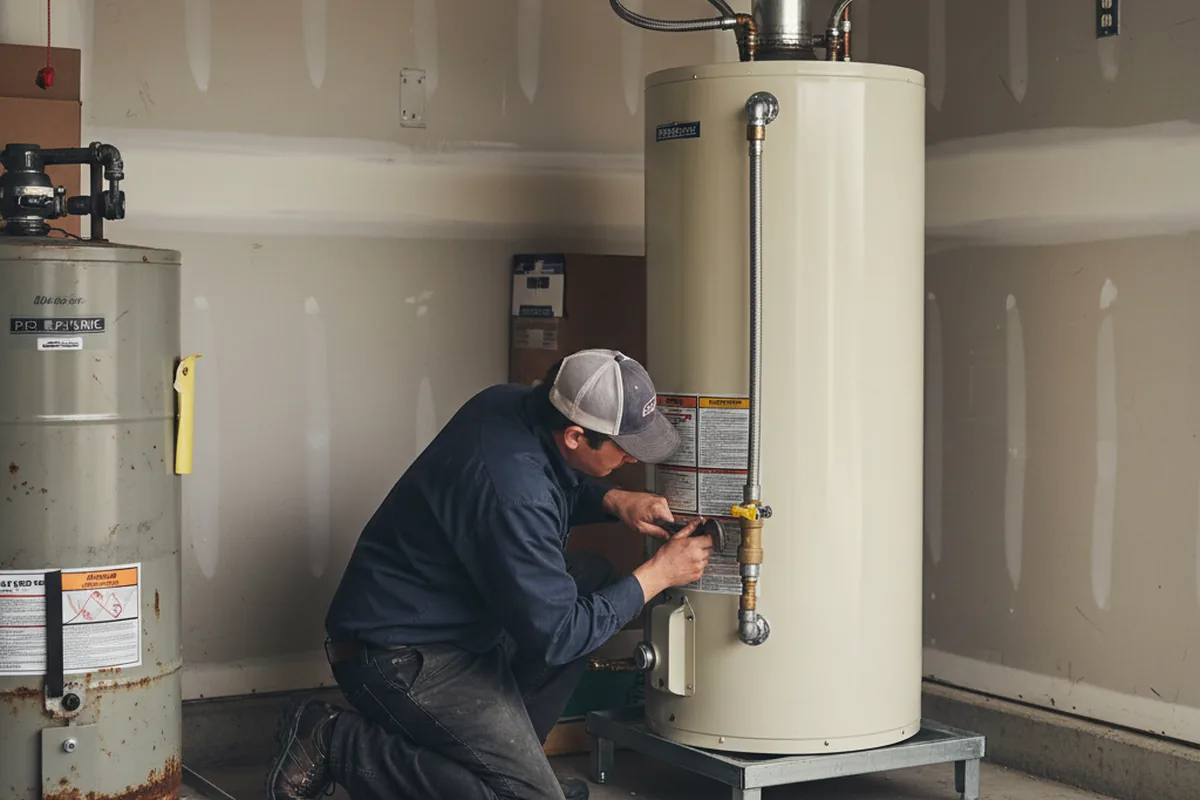 Water heater and shutoff valve replacement in Lampasas