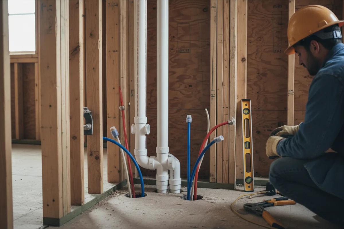 Drain and supply rough-in during Drain Cleaning in Lampasas